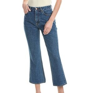 GANNI Betzy High Rise Cropped Jeans 25/34 NWT Mid Blue Stone